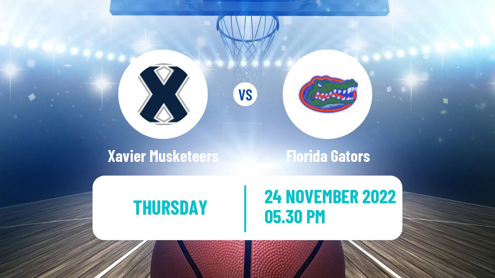 Basketball NCAA College Basketball Xavier Musketeers - Florida Gators