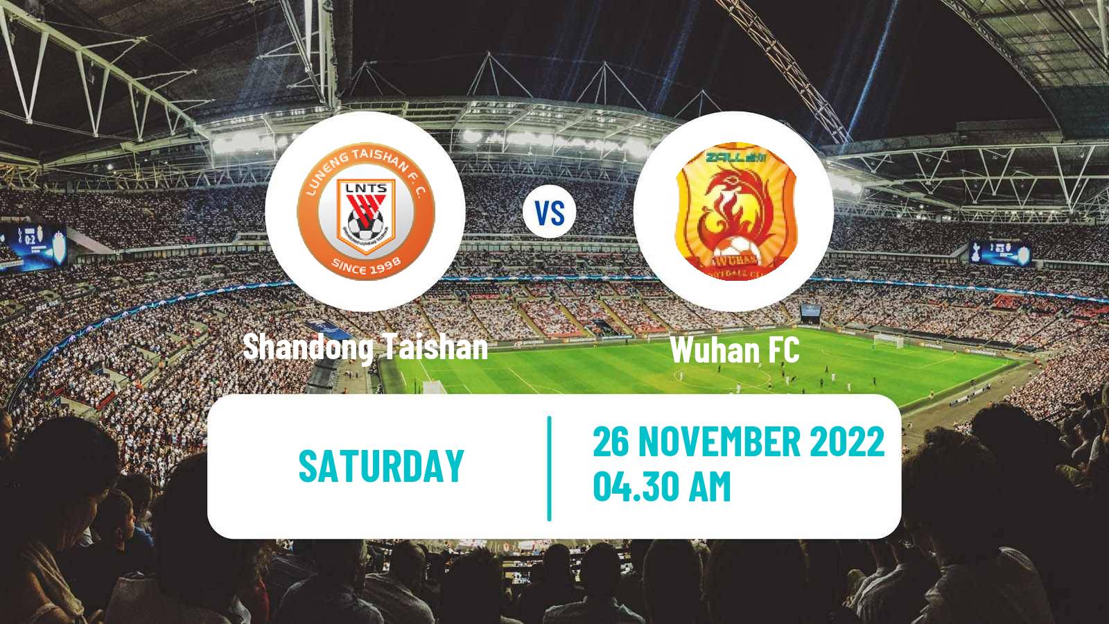 Soccer Chinese Super League Shandong Taishan - Wuhan