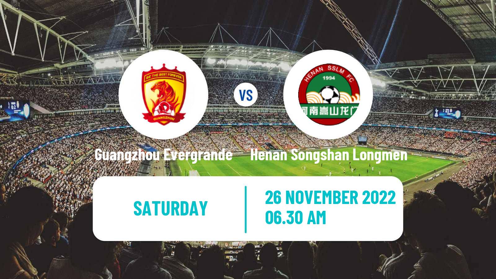 Soccer Chinese Super League Guangzhou Evergrande - Henan Songshan Longmen
