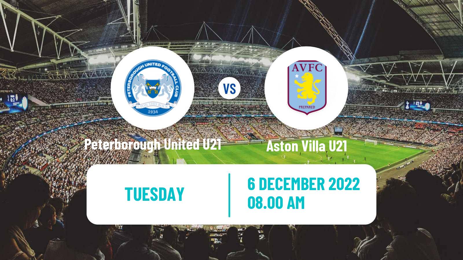 Soccer English Premier League Cup Peterborough United U21 - Aston Villa U21