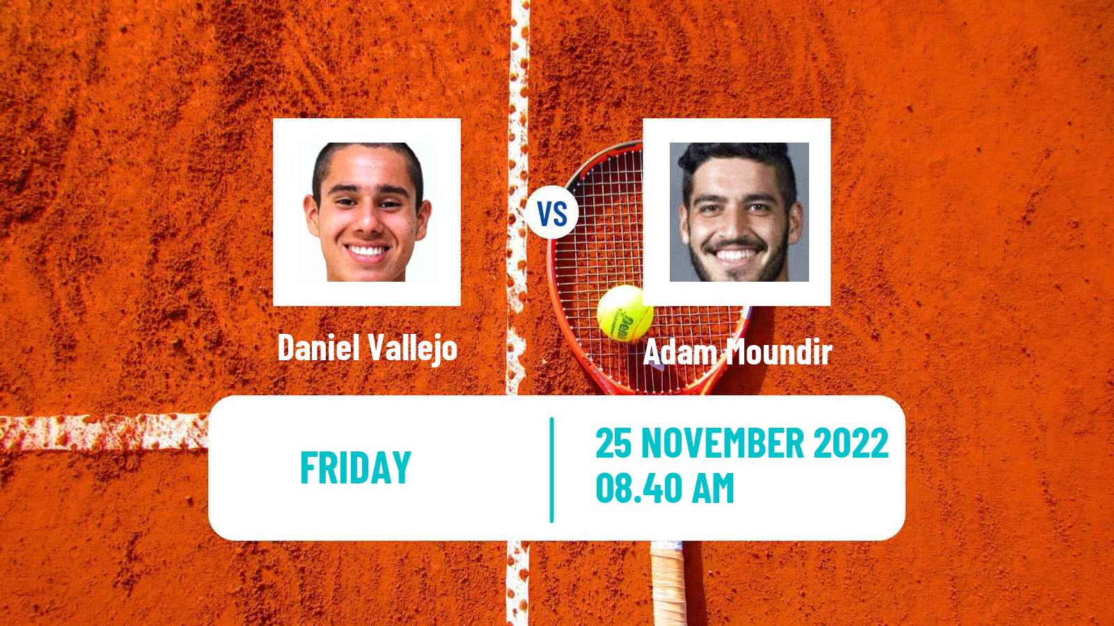 Tennis ITF Tournaments Daniel Vallejo - Adam Moundir