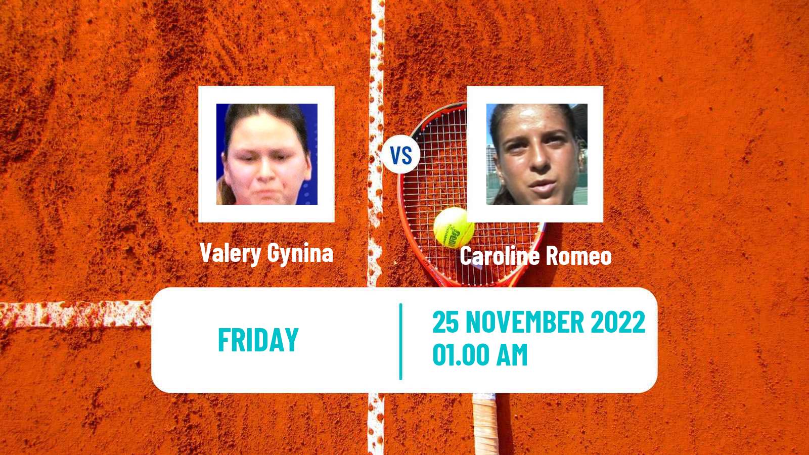 Tennis ITF Tournaments Valery Gynina - Caroline Romeo