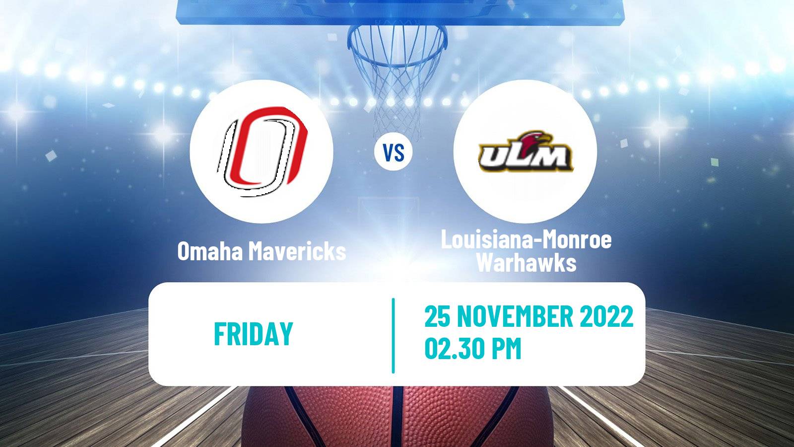 Basketball NCAA College Basketball Omaha Mavericks - Louisiana-Monroe Warhawks