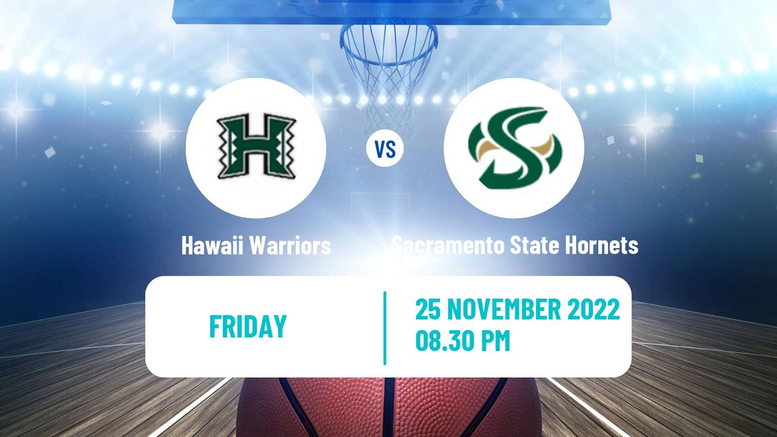 Basketball NCAA College Basketball Hawaii Warriors - Sacramento State Hornets