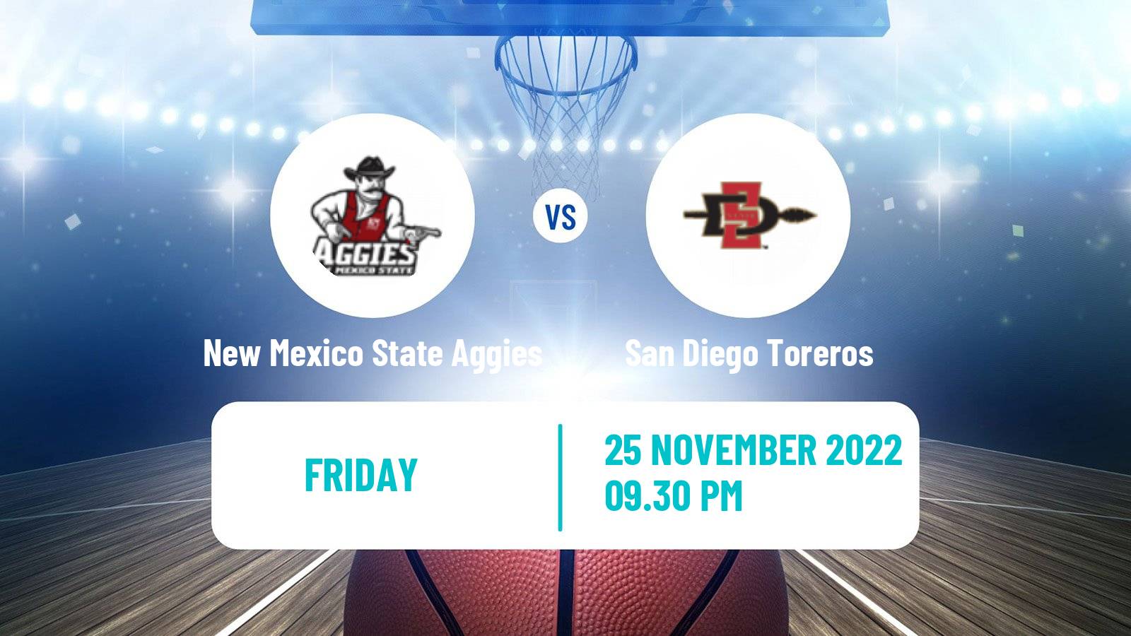 Basketball NCAA College Basketball New Mexico State Aggies - San Diego Toreros