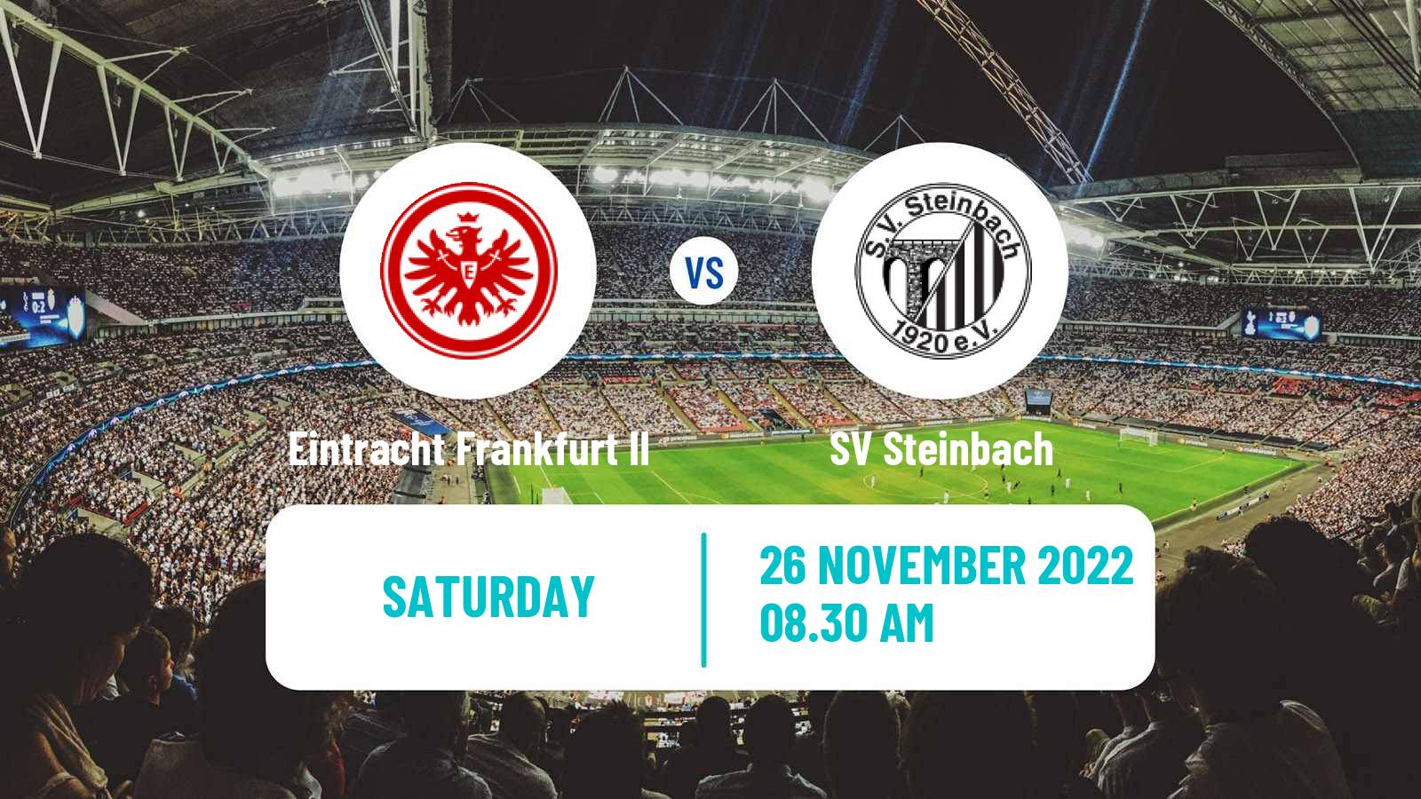 Soccer German Oberliga Hessen Eintracht Frankfurt II - SV Steinbach
