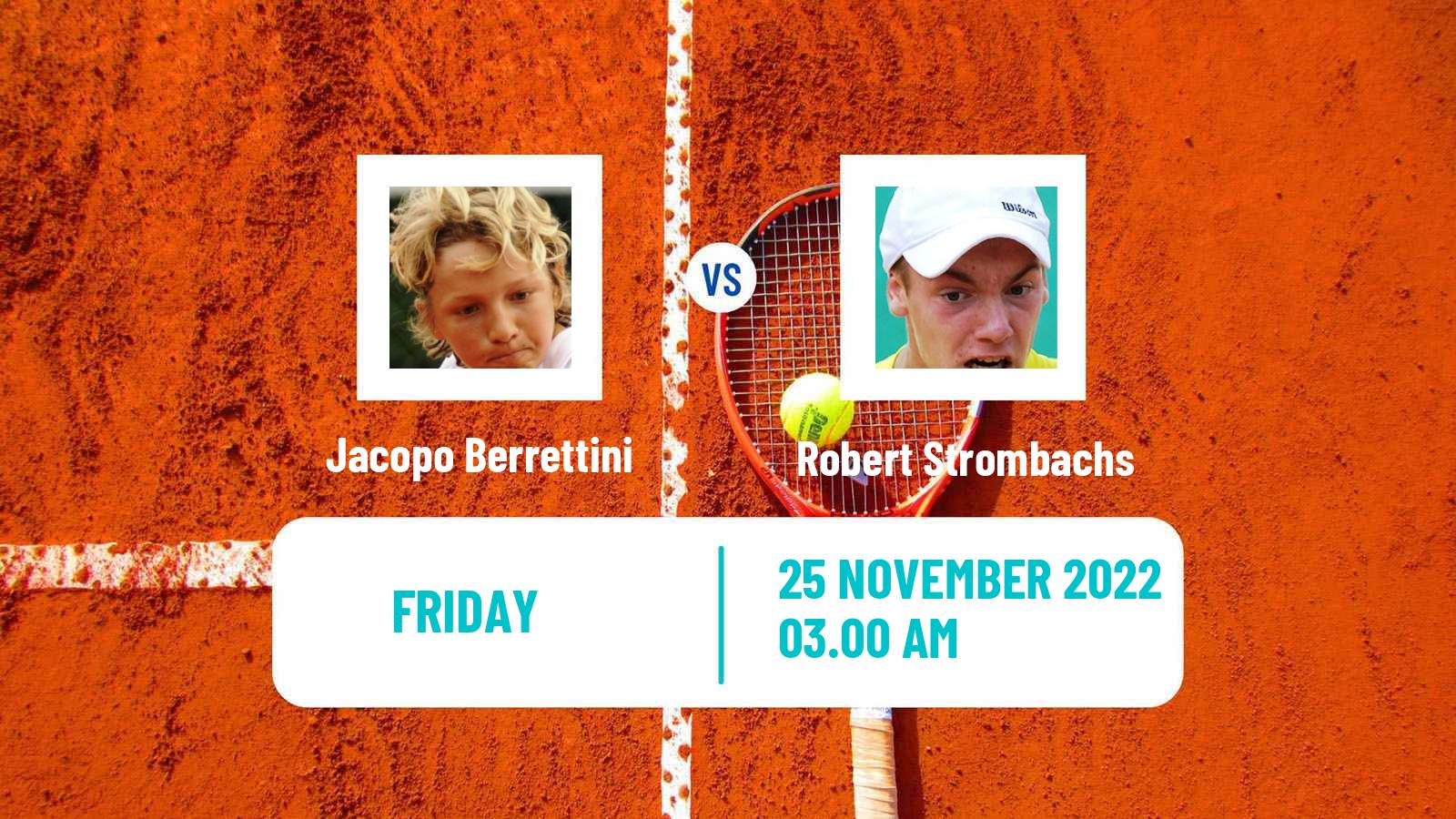 Tennis ITF Tournaments Jacopo Berrettini - Robert Strombachs