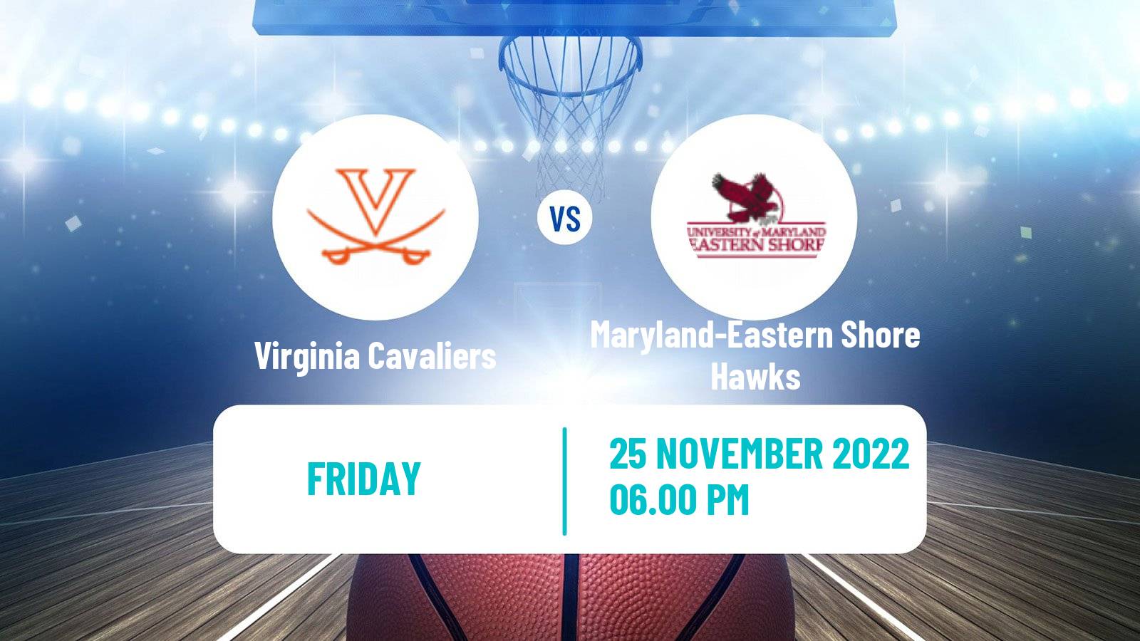 Basketball NCAA College Basketball Virginia Cavaliers - Maryland-Eastern Shore Hawks