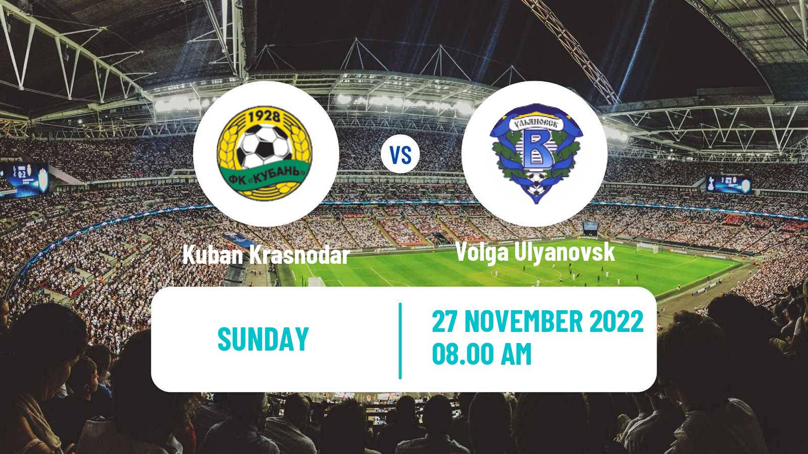 Soccer Russian FNL Kuban Krasnodar - Volga Ulyanovsk