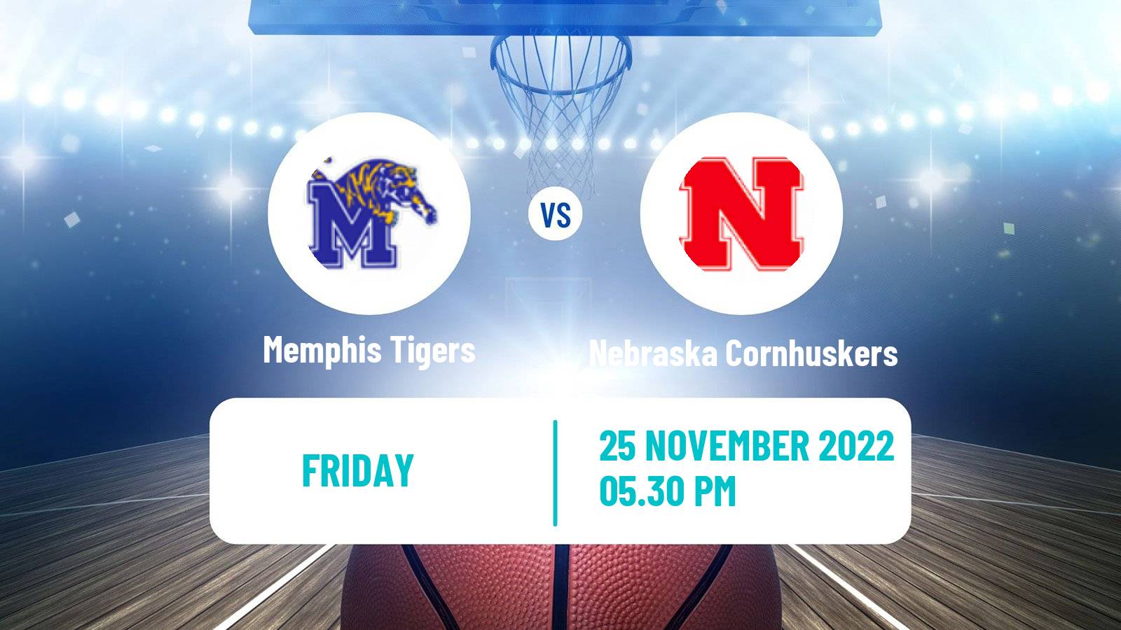 Basketball NCAA College Basketball Memphis Tigers - Nebraska Cornhuskers