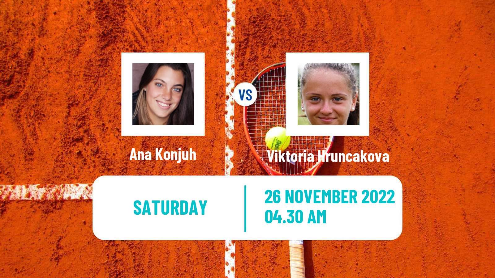 Tennis ITF Tournaments Ana Konjuh - Viktoria Hruncakova
