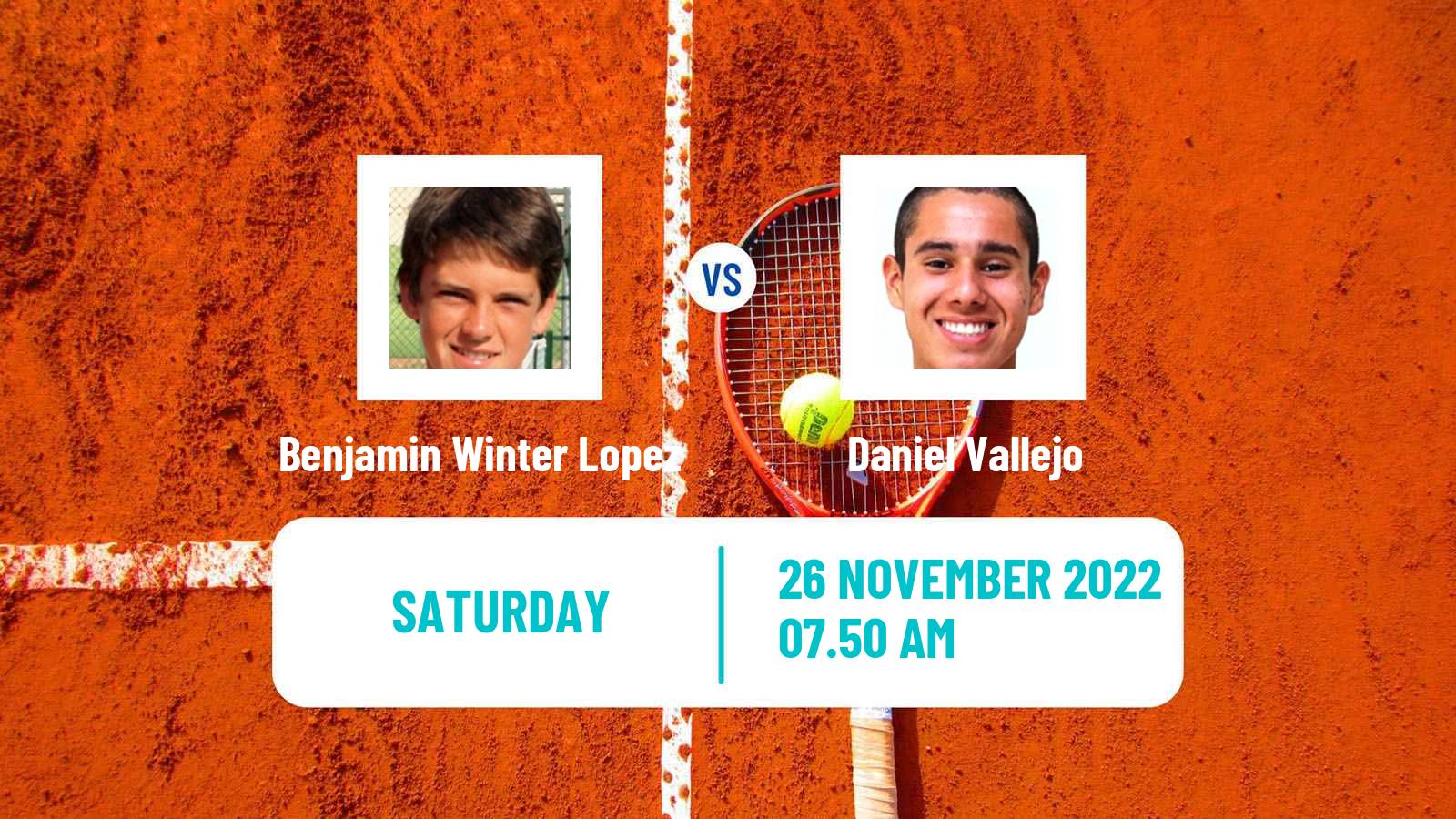 Tennis ITF Tournaments Benjamin Winter Lopez - Daniel Vallejo