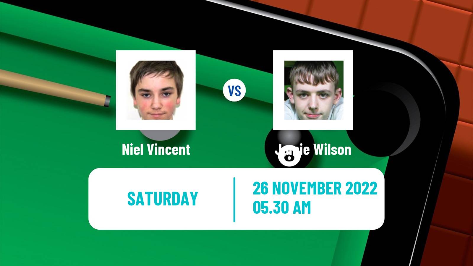 Snooker Snooker Niel Vincent - Jamie Wilson