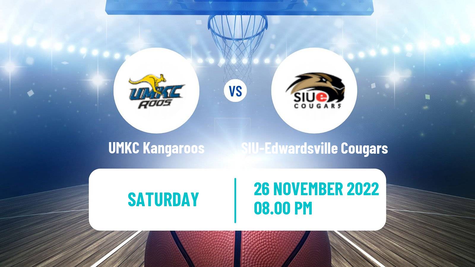 Basketball NCAA College Basketball UMKC Kangaroos - SIU-Edwardsville Cougars