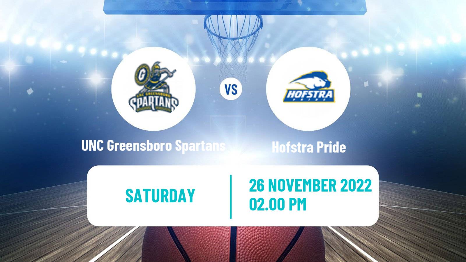 Basketball NCAA College Basketball UNC Greensboro Spartans - Hofstra Pride