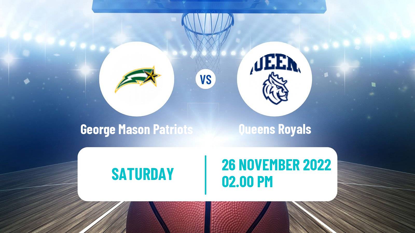 Basketball NCAA College Basketball George Mason Patriots - Queens Royals