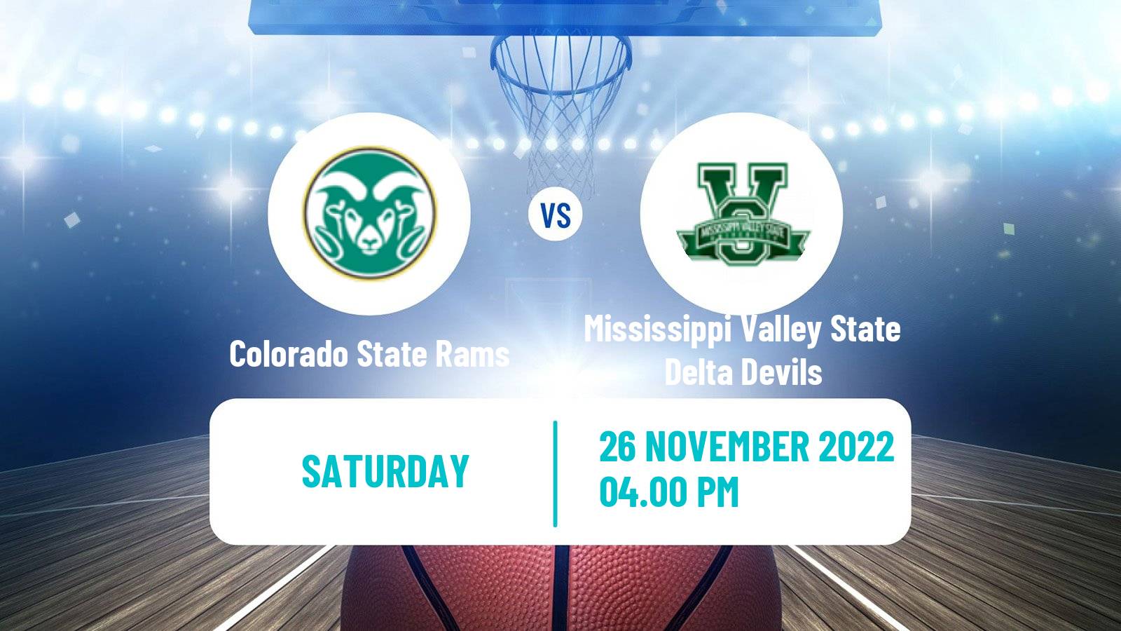 Basketball NCAA College Basketball Colorado State Rams - Mississippi Valley State Delta Devils