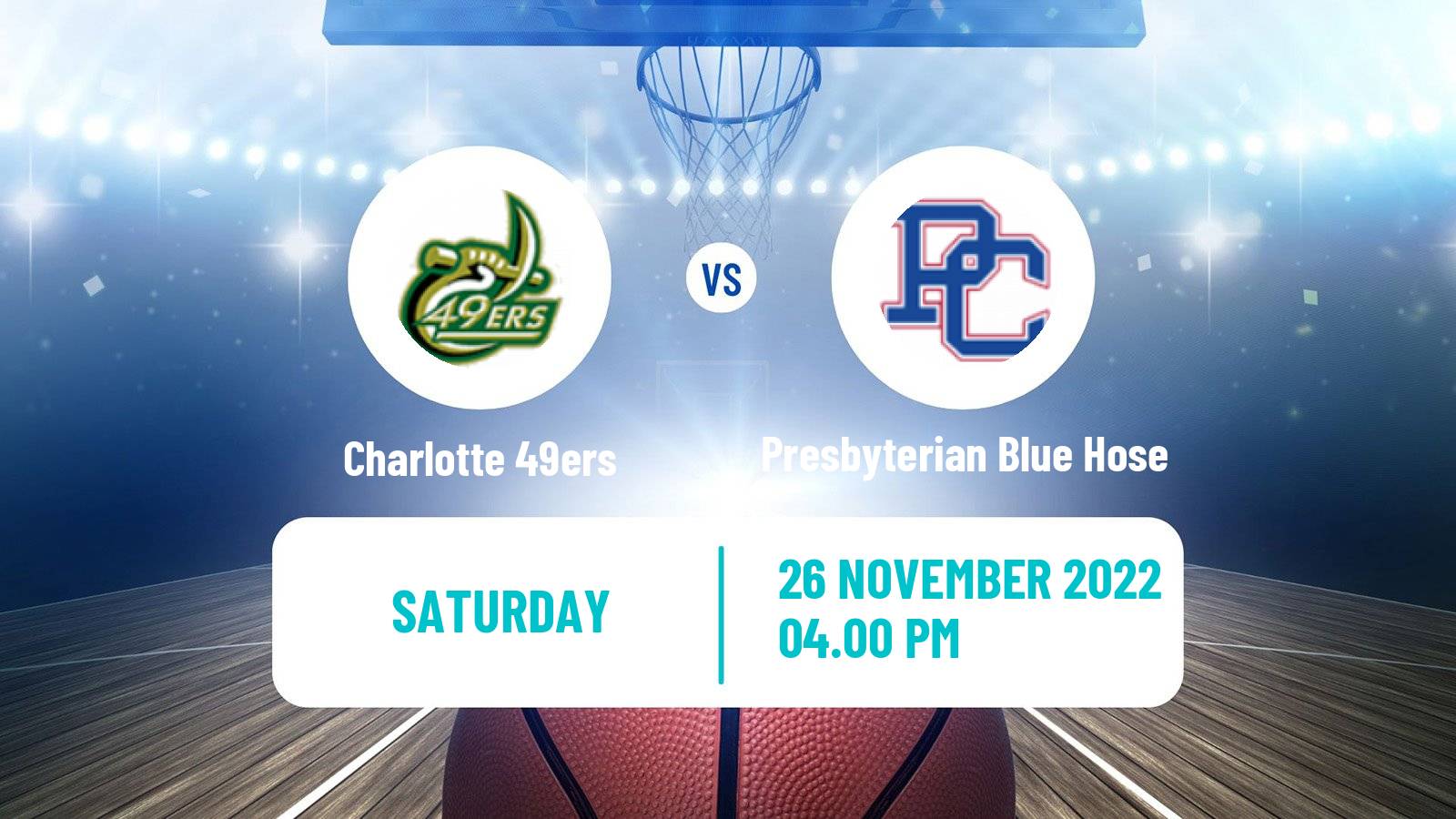 Basketball NCAA College Basketball Charlotte 49ers - Presbyterian Blue Hose