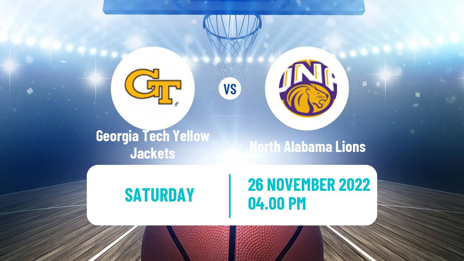 Basketball NCAA College Basketball Georgia Tech Yellow Jackets - North Alabama Lions