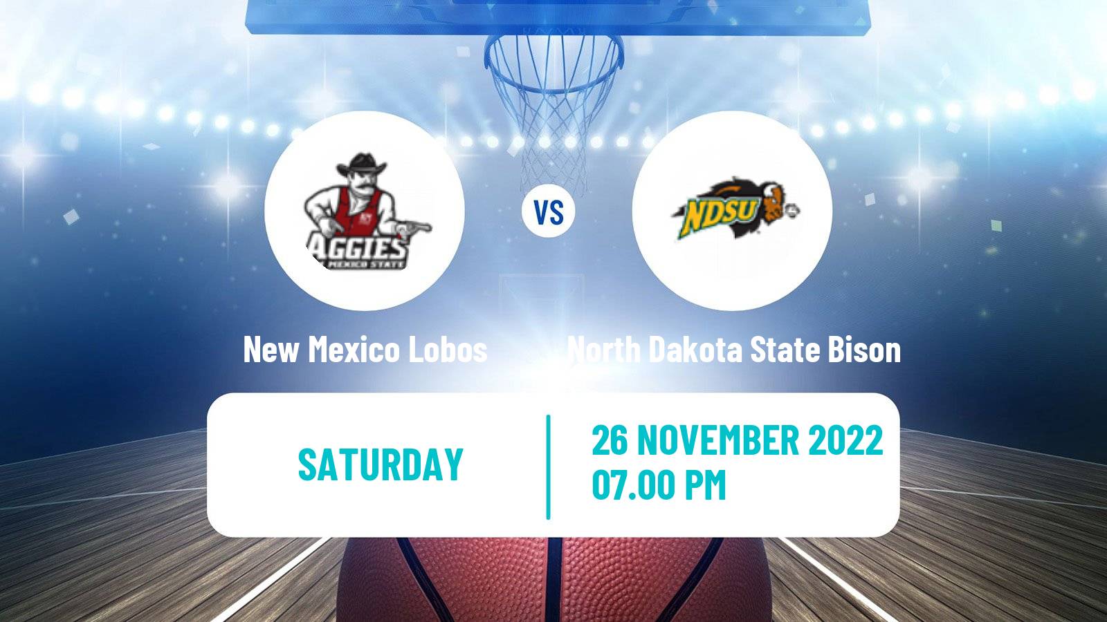 Basketball NCAA College Basketball New Mexico Lobos - North Dakota State Bison