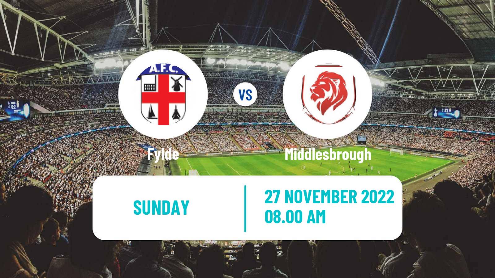 Soccer English FA Cup Women Fylde - Middlesbrough