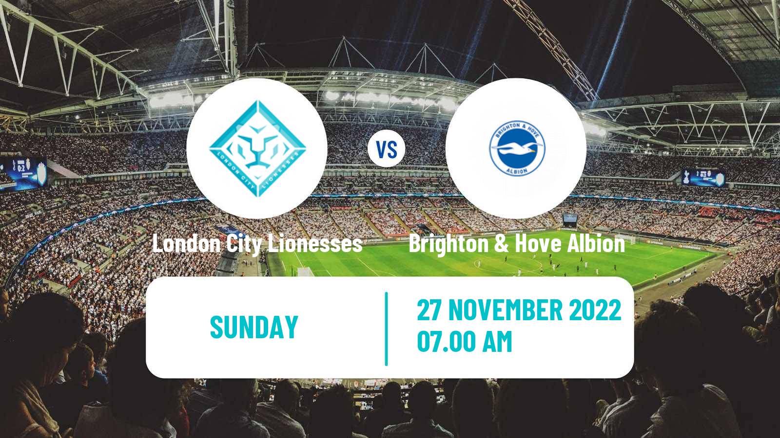 Soccer English League Cup Women London City Lionesses - Brighton & Hove Albion