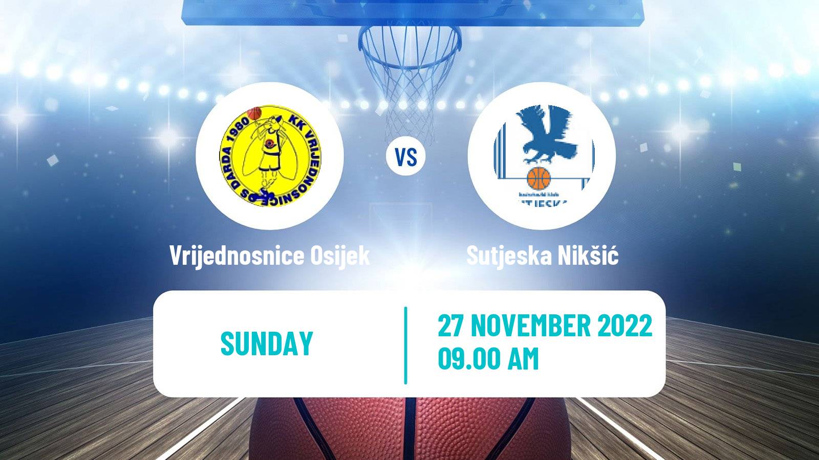 Basketball Adriatic League 2 Vrijednosnice Osijek - Sutjeska Nikšić