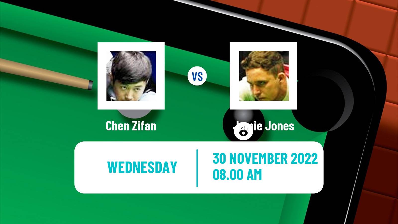 Snooker Snooker Chen Zifan - Jamie Jones