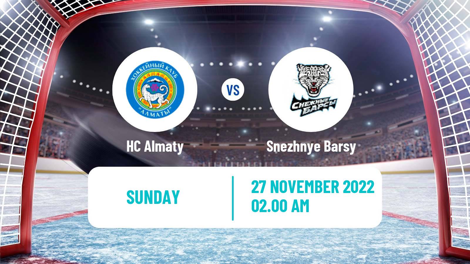 Hockey Kazakh Ice Hockey Championship Almaty - Snezhnye Barsy