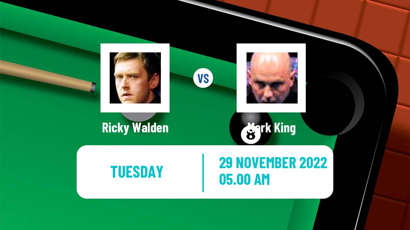 Snooker Snooker Ricky Walden - Mark King