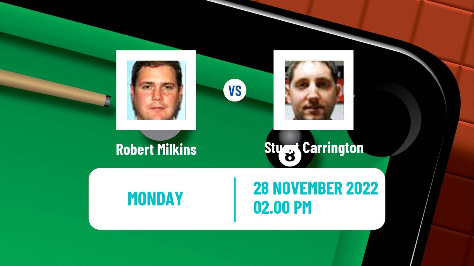 Snooker Snooker Robert Milkins - Stuart Carrington