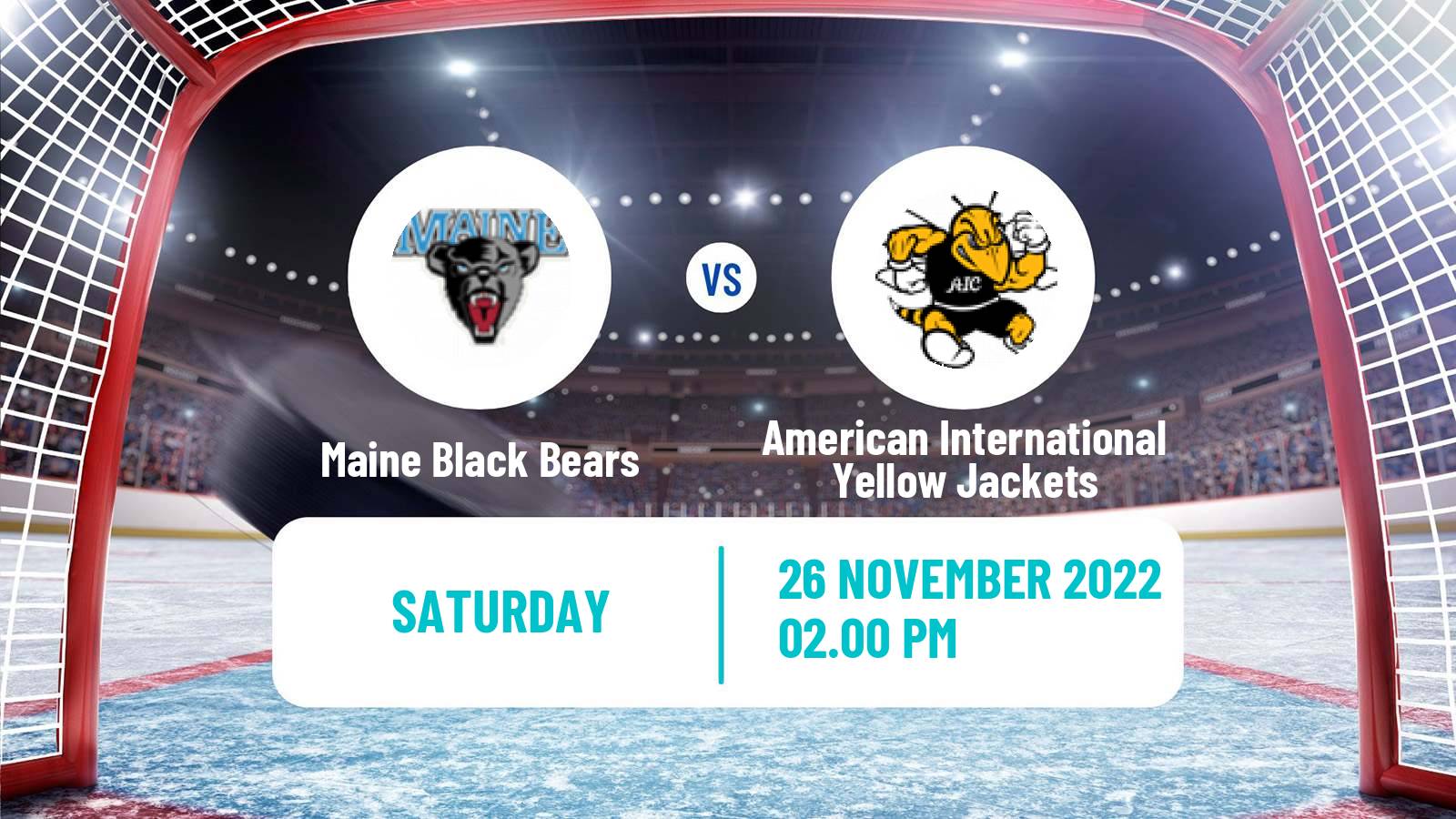 Hockey NCAA Hockey Maine Black Bears - American International Yellow Jackets