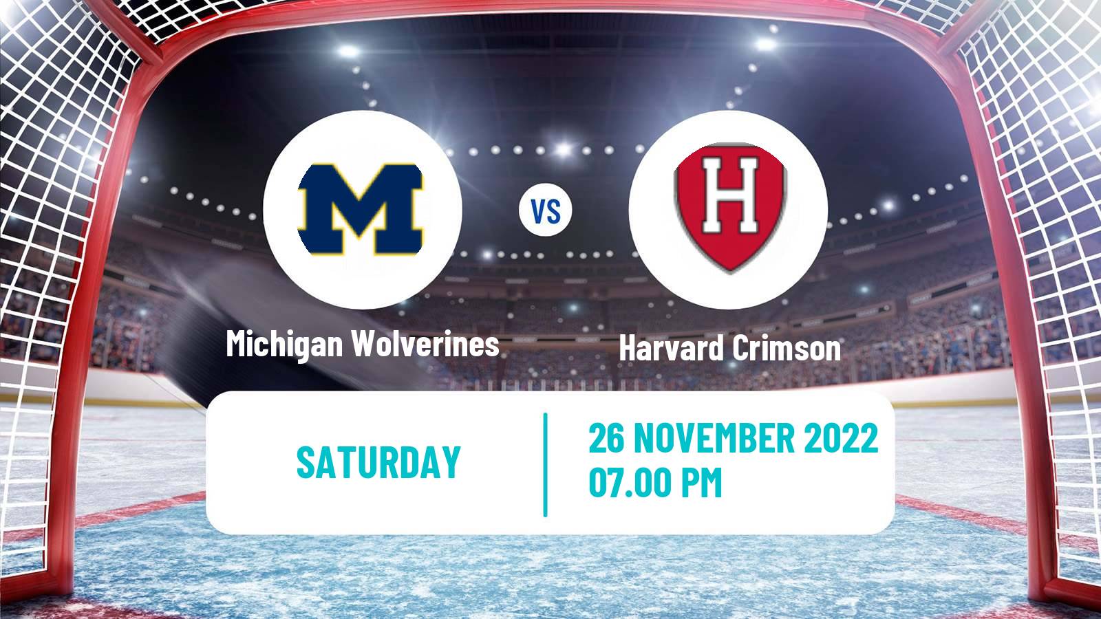 Hockey NCAA Hockey Michigan Wolverines - Harvard Crimson