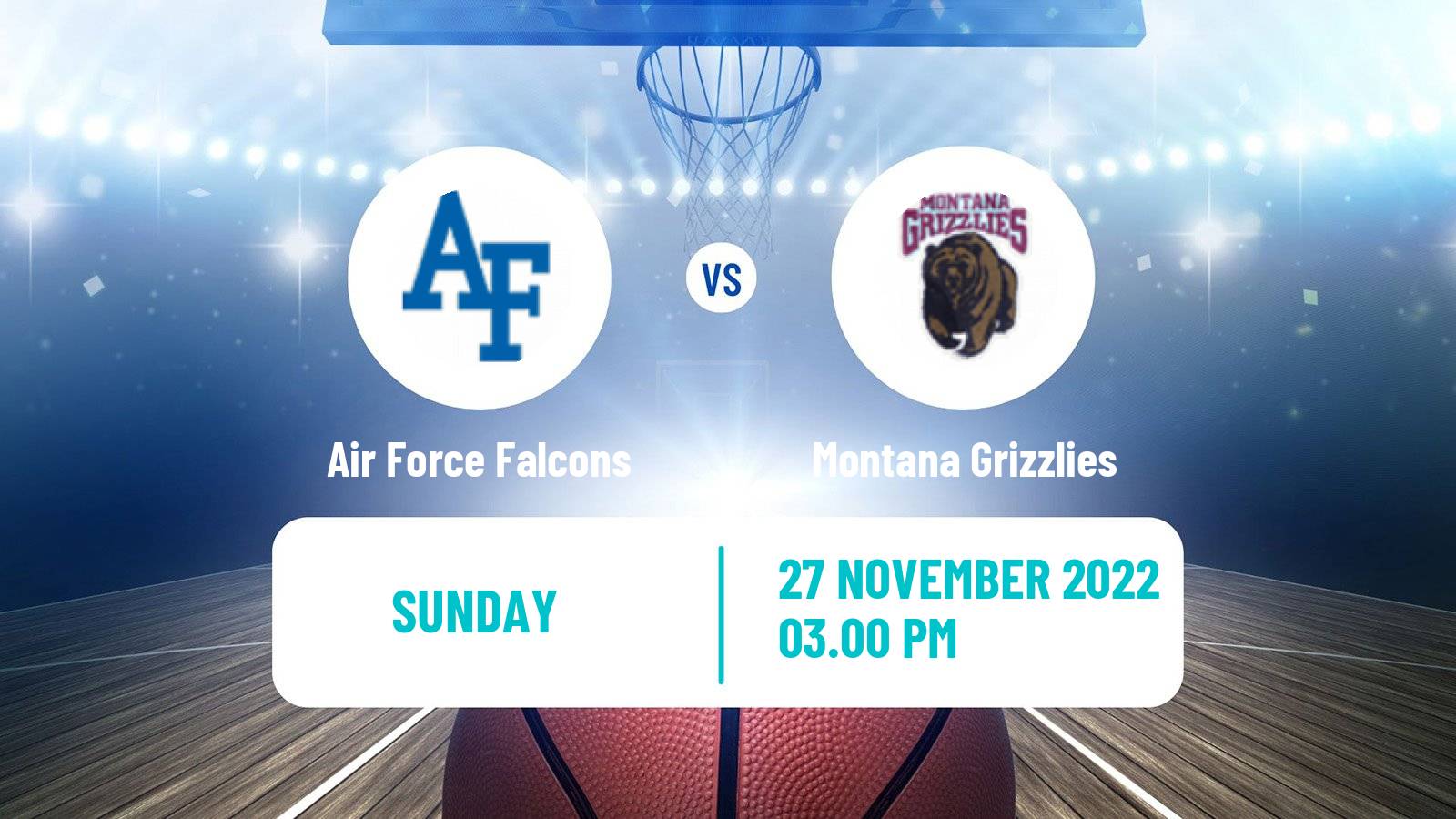 Basketball NCAA College Basketball Air Force Falcons - Montana Grizzlies