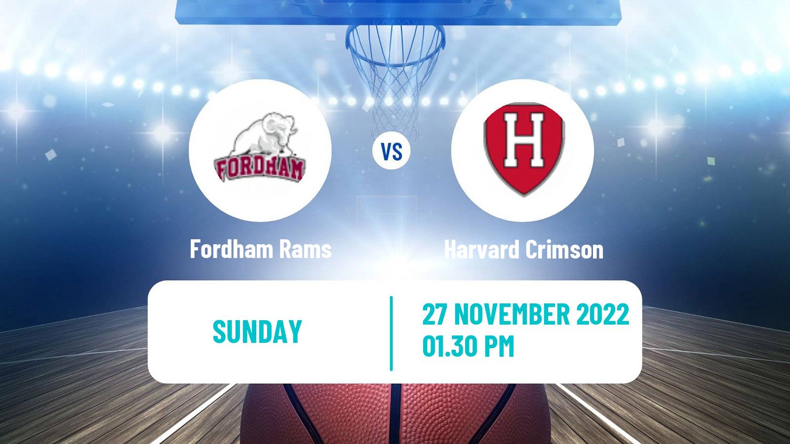 Basketball NCAA College Basketball Fordham Rams - Harvard Crimson