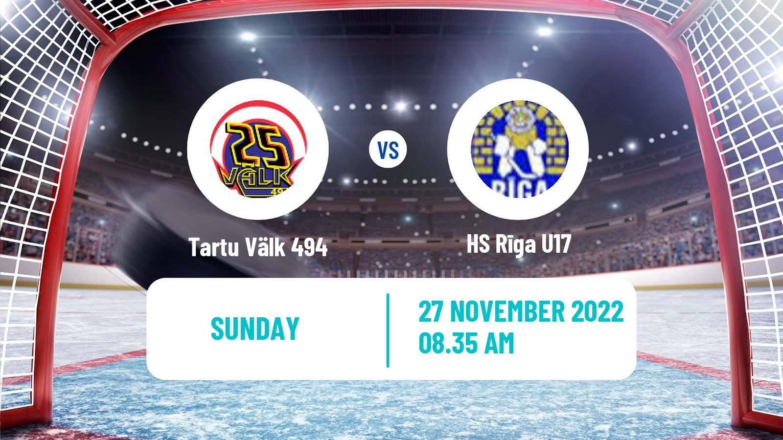 Hockey Estonian Hokiliiga Tartu Välk 494 - HS Rīga U17