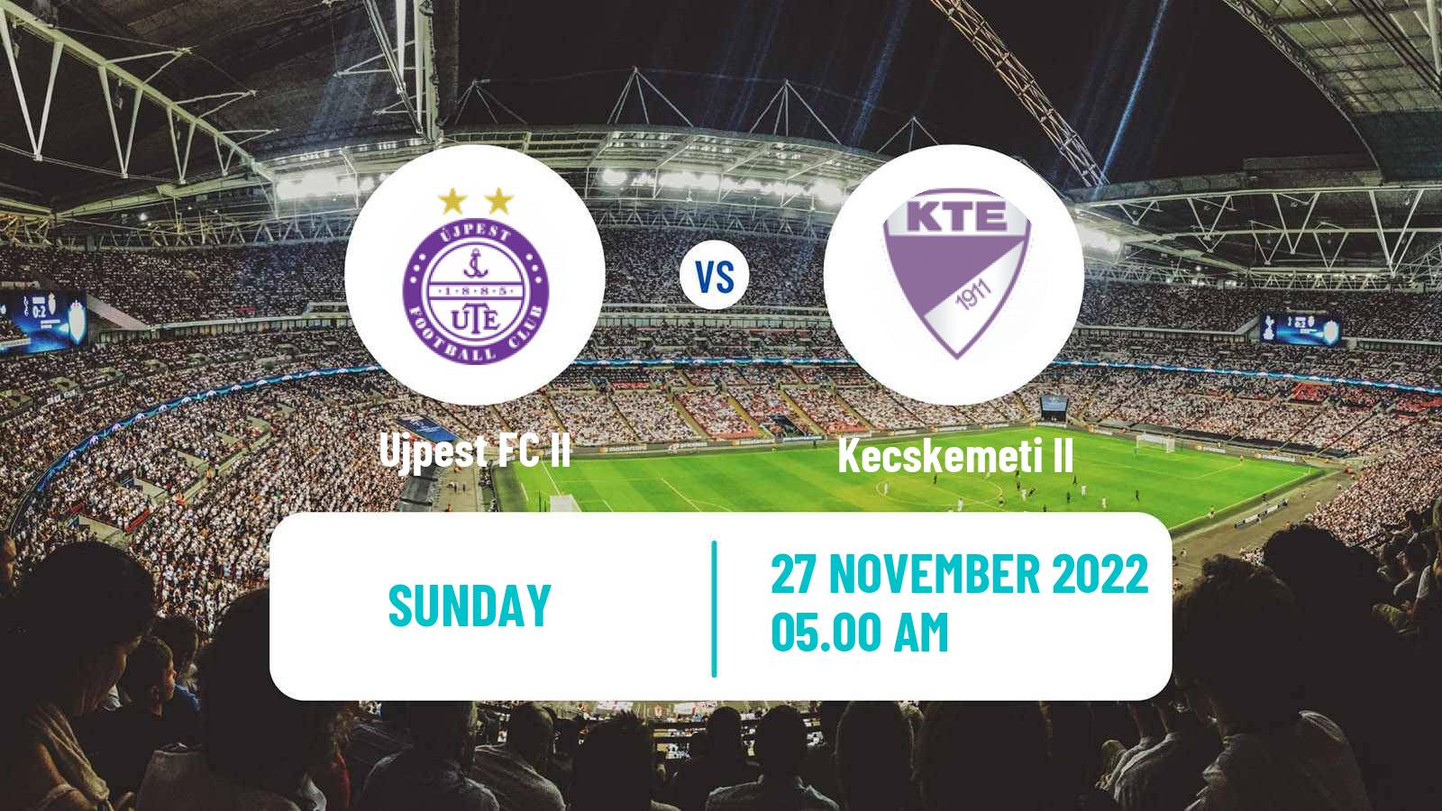 Soccer Hungarian NB III Centre Ujpest II - Kecskemeti II