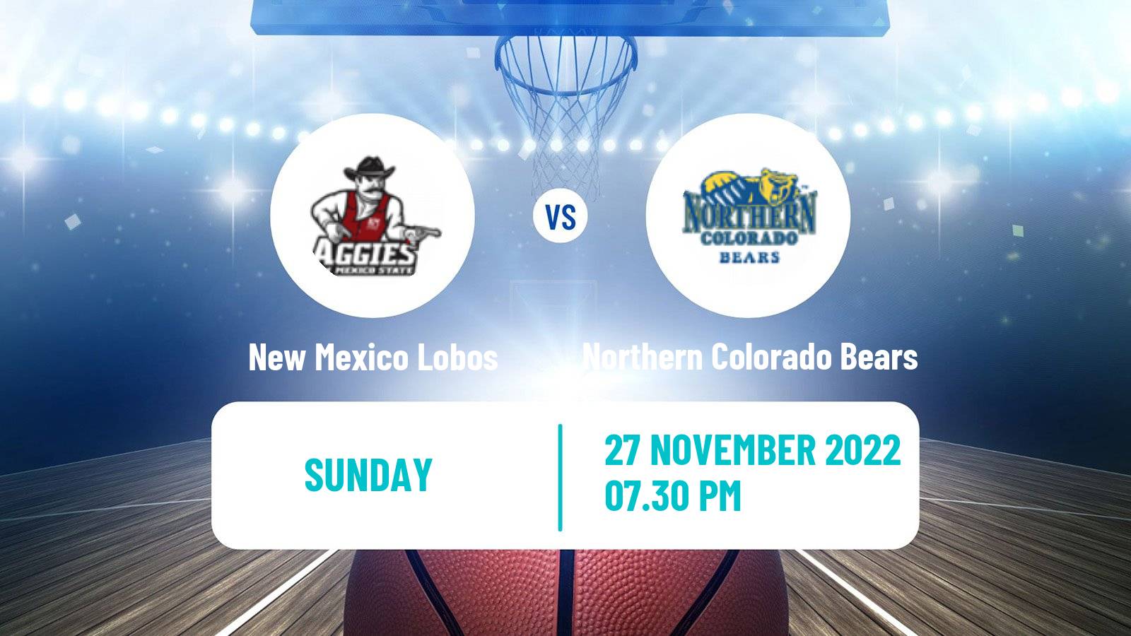 Basketball NCAA College Basketball New Mexico Lobos - Northern Colorado Bears