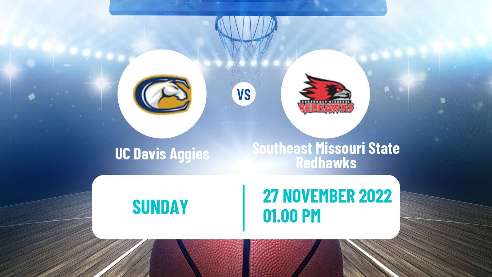 Basketball NCAA College Basketball UC Davis Aggies - Southeast Missouri State Redhawks