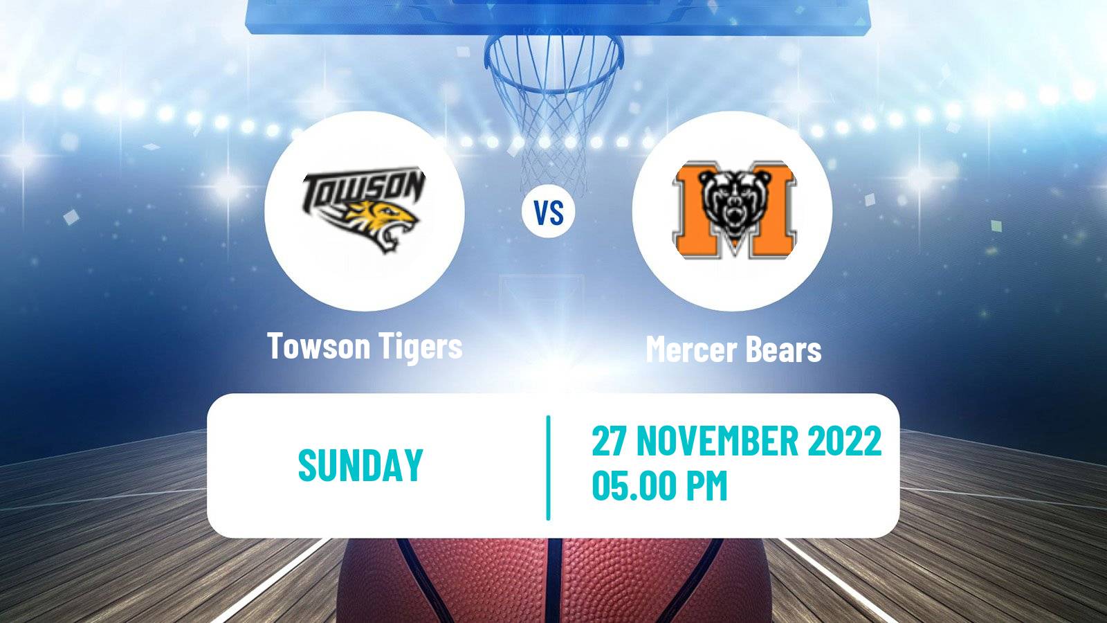 Basketball NCAA College Basketball Towson Tigers - Mercer Bears