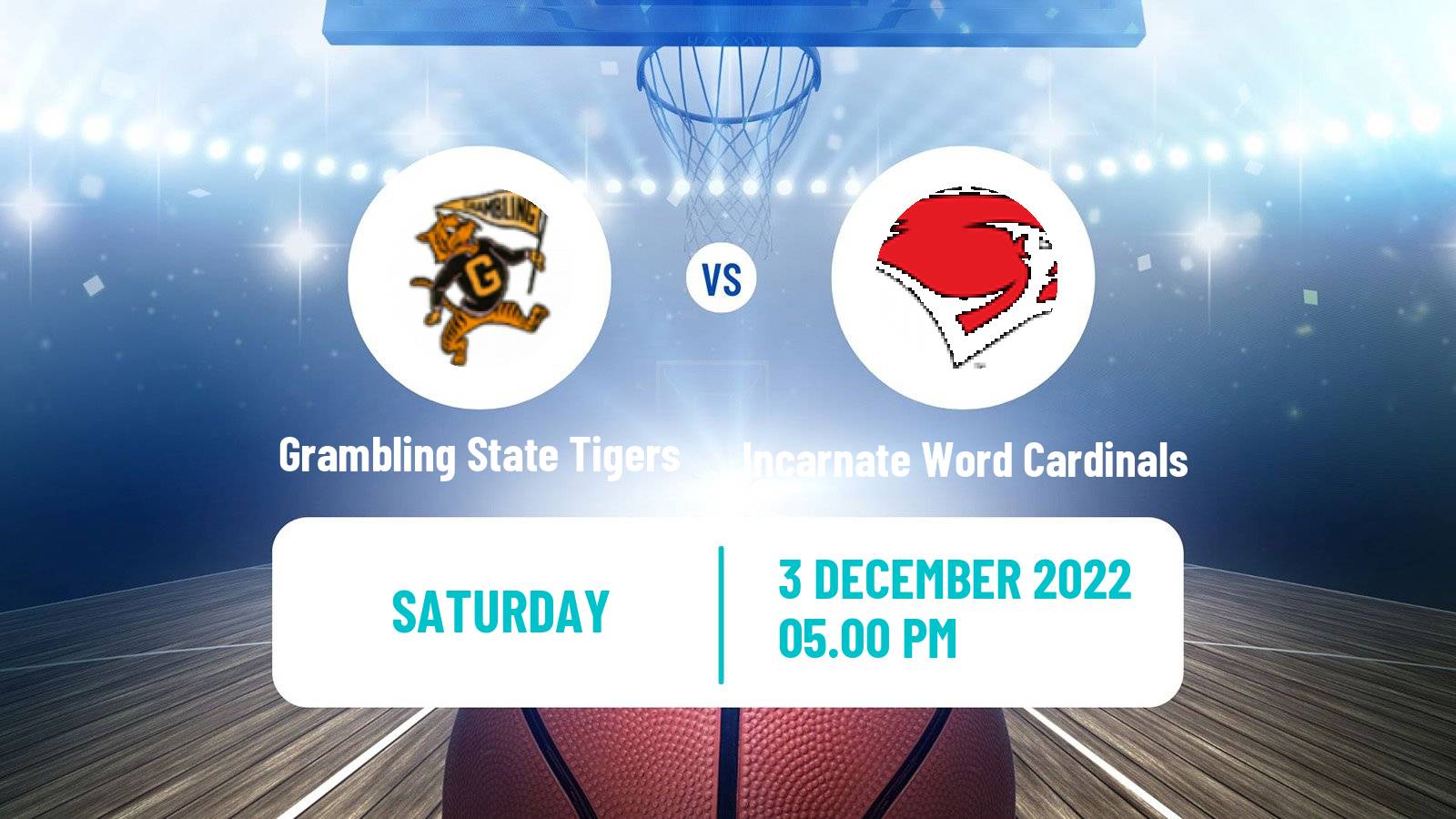 Basketball NCAA College Basketball Grambling State Tigers - Incarnate Word Cardinals