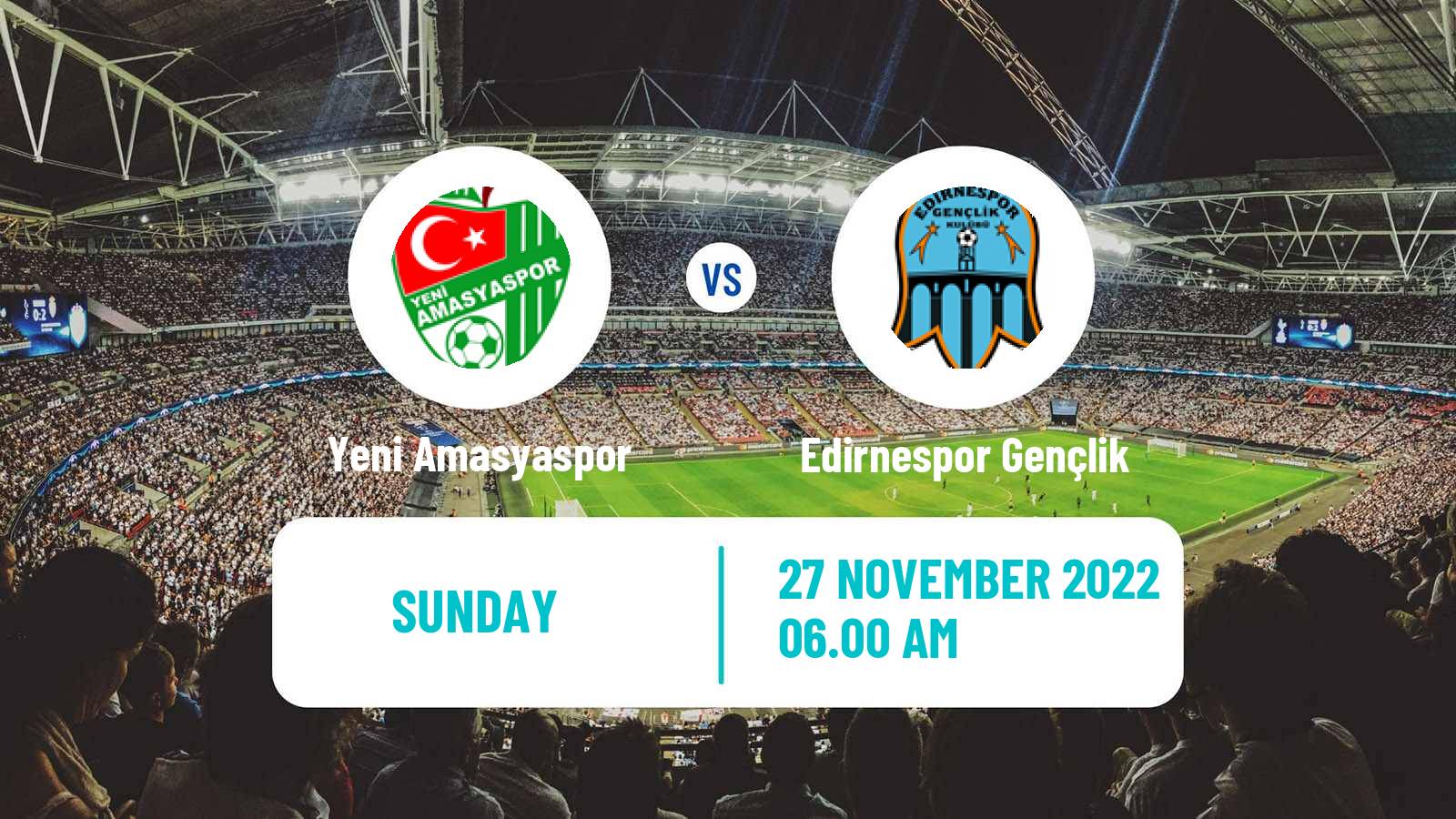Soccer Turkish 3 Lig Group 1 Yeni Amasyaspor - Edirnespor Gençlik
