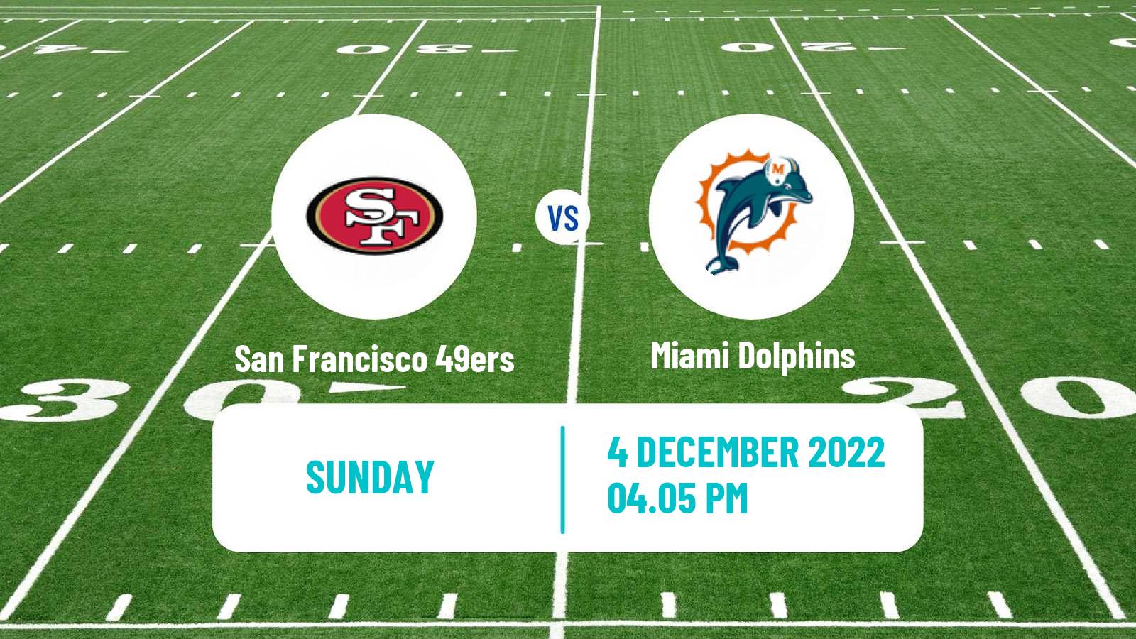 American football NFL San Francisco 49ers - Miami Dolphins