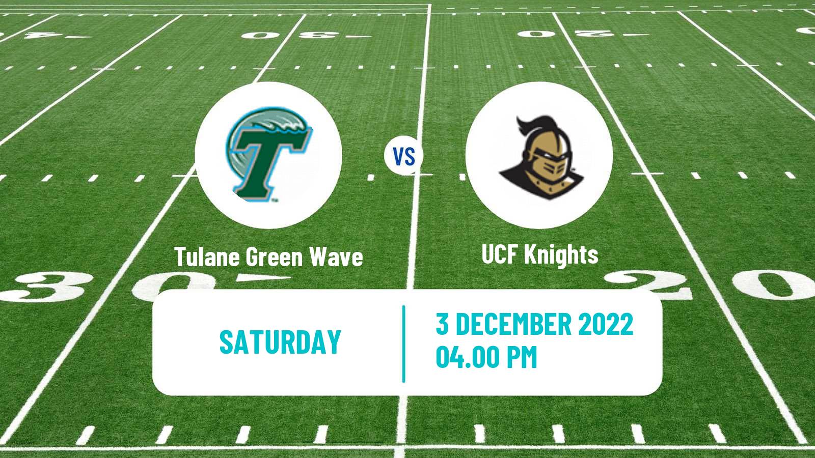 American football NCAA College Football Tulane Green Wave - UCF Knights