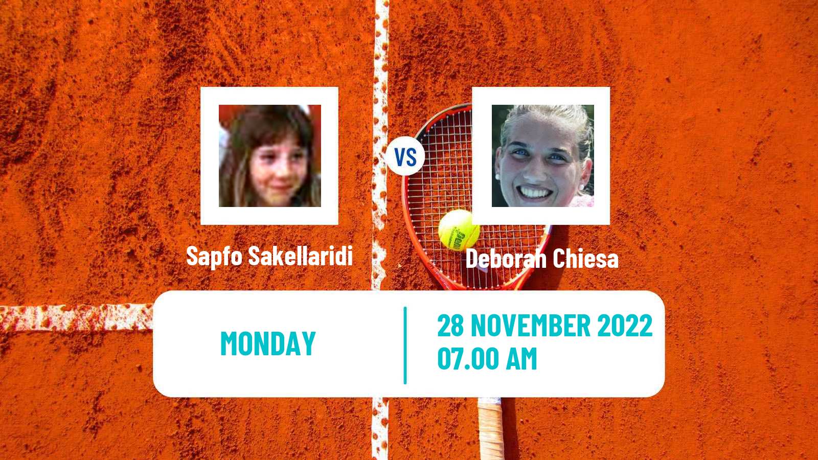 Tennis ITF Tournaments Sapfo Sakellaridi - Deborah Chiesa