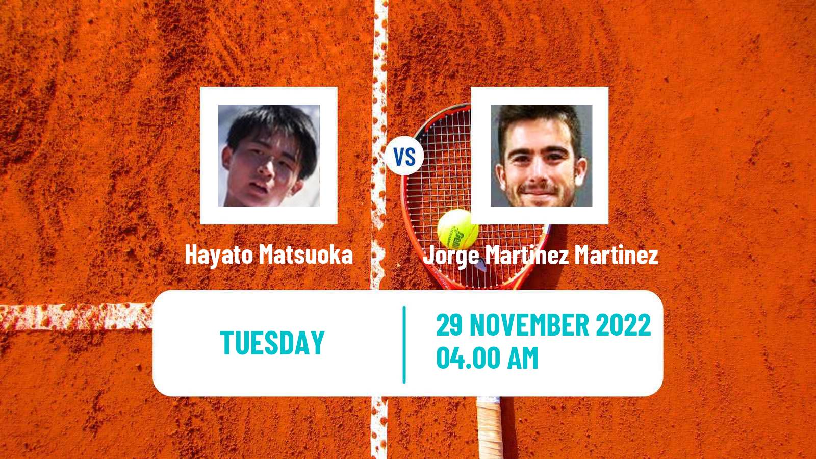 Tennis ITF Tournaments Hayato Matsuoka - Jorge Martinez Martinez