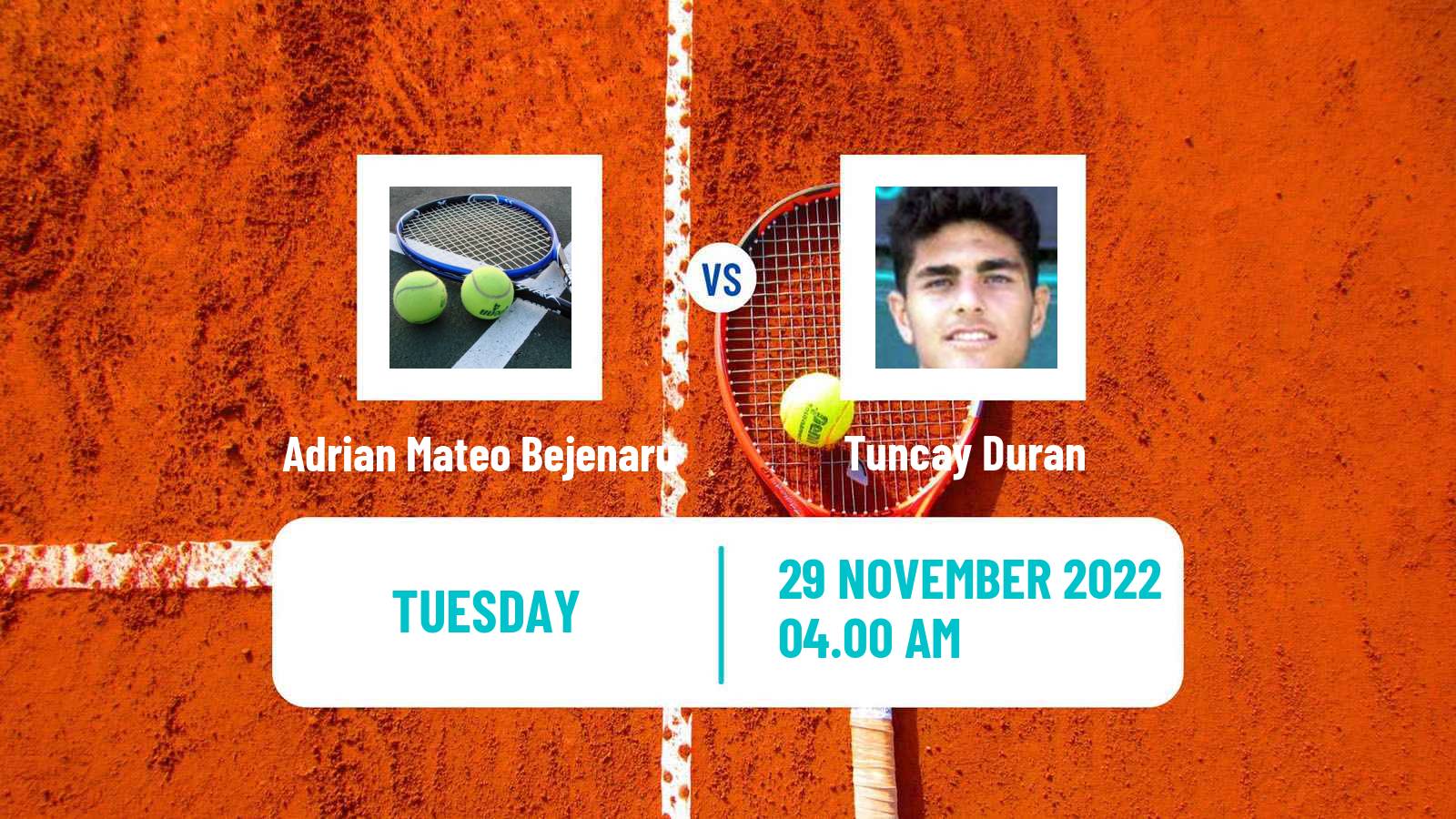 Tennis ITF Tournaments Adrian Mateo Bejenaru - Tuncay Duran