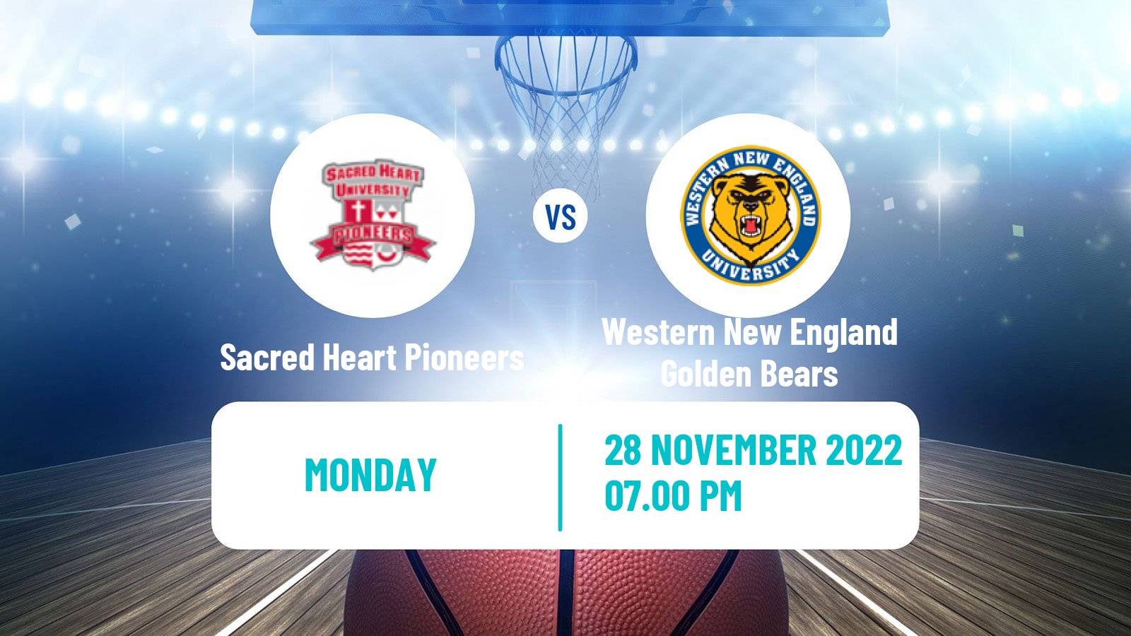 Basketball NCAA College Basketball Sacred Heart Pioneers - Western New England Golden Bears