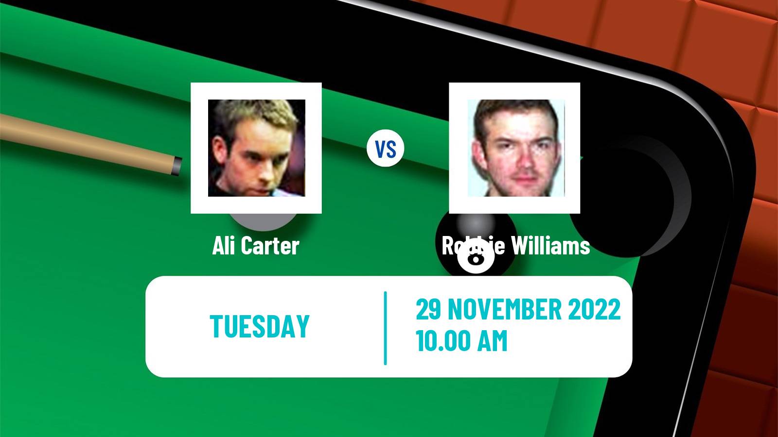 Snooker Snooker Ali Carter - Robbie Williams