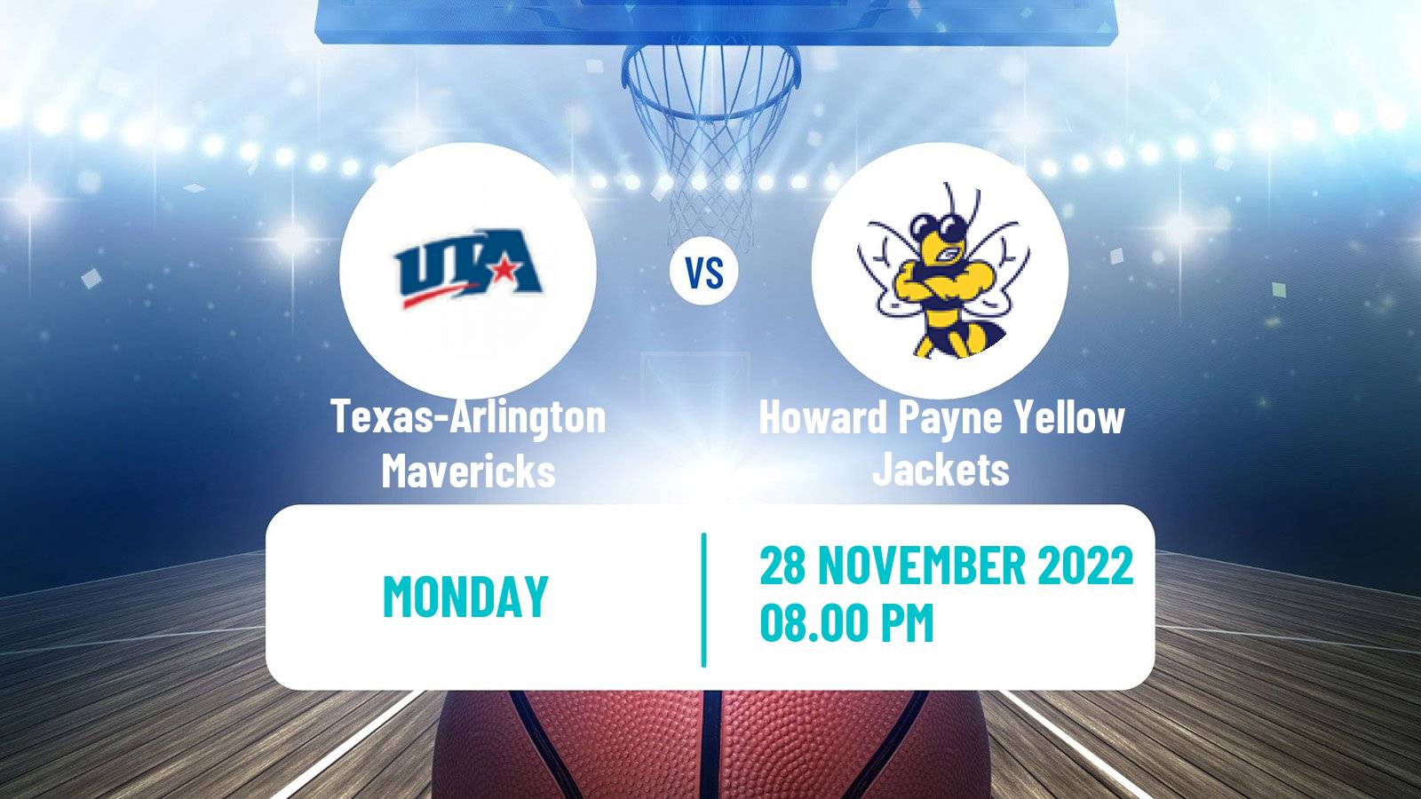 Basketball NCAA College Basketball Texas-Arlington Mavericks - Howard Payne Yellow Jackets